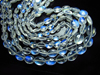 14 inches - full strand - - AAAA - high quality so beautifull - rainbow moonstone smooth polished - oval beads - nice clear - stunning quality